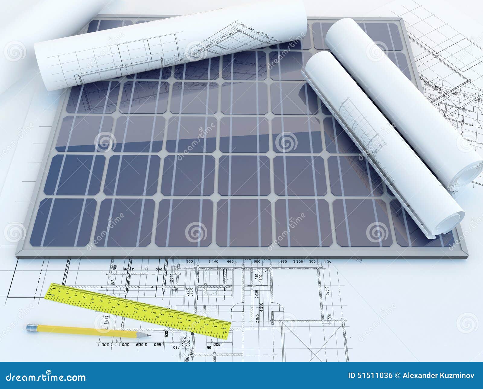 Solar panel and drawing stock illustration. Illustration of pretending