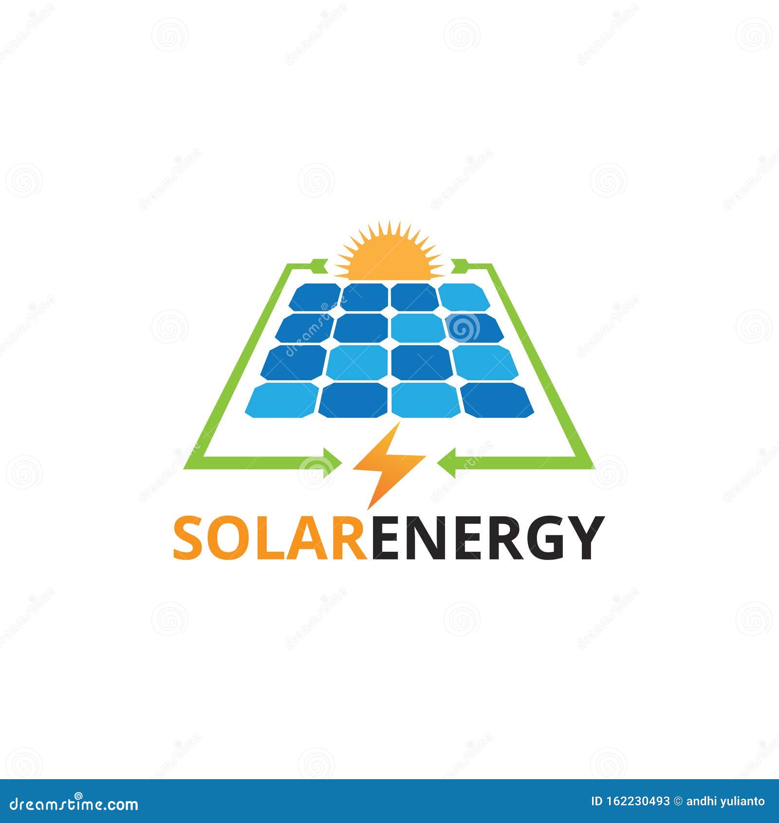 Solar Panel Electricity Renewable Energy Vector Logo Design With