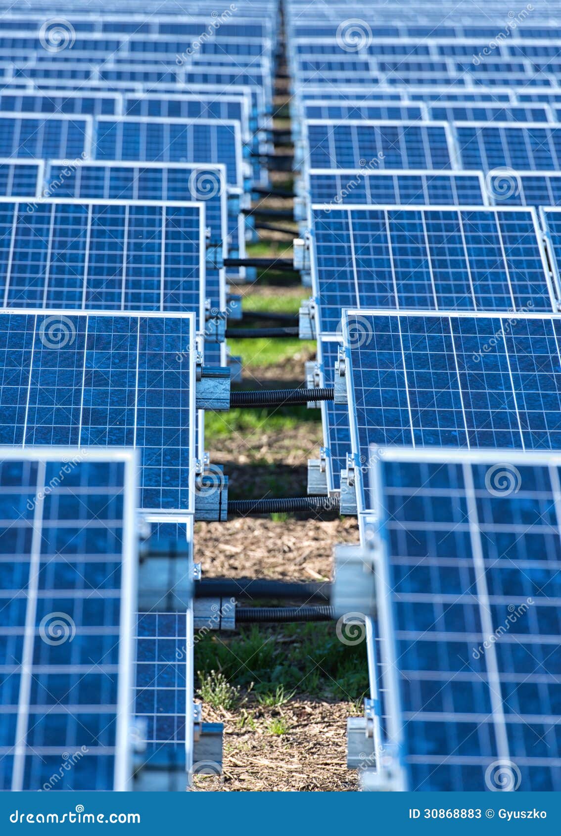 Solar Panel Field stock image. Image of economical, cloud 30868883