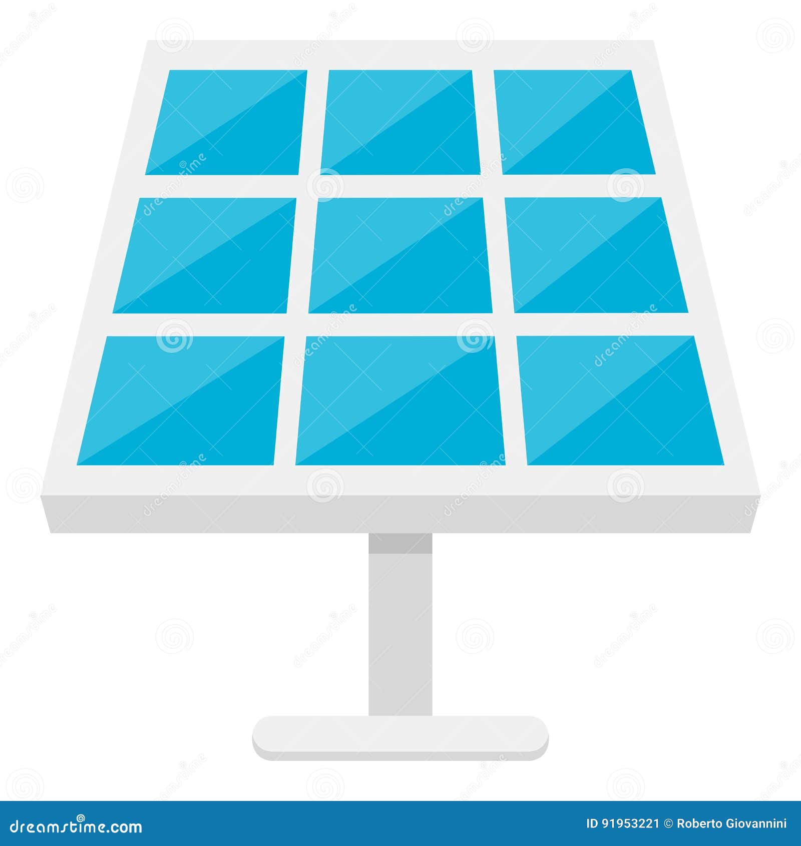 solar panel flat icon  on white