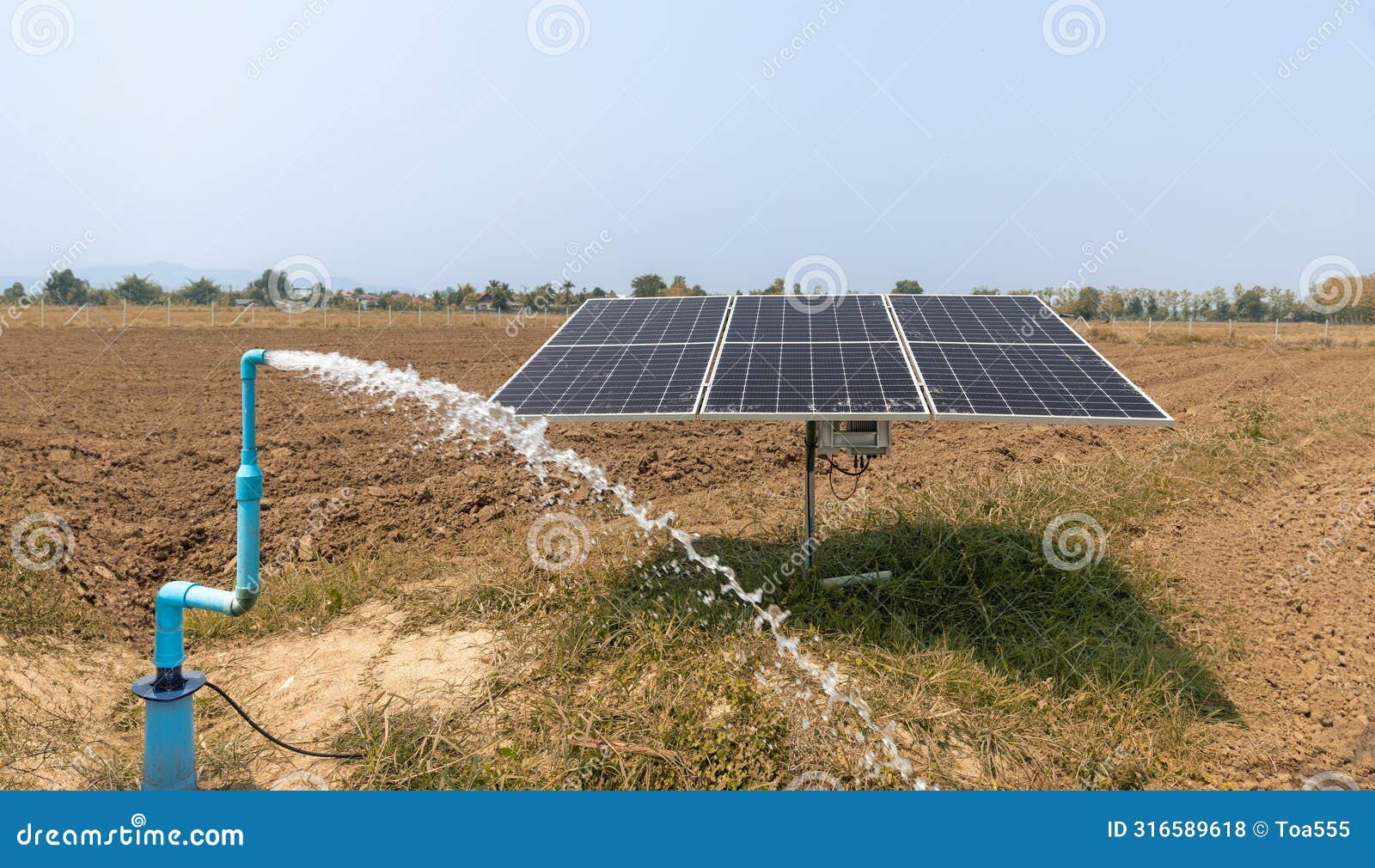 solar panel for groundwater pump in agricultural field during drought by el nino phenomenon