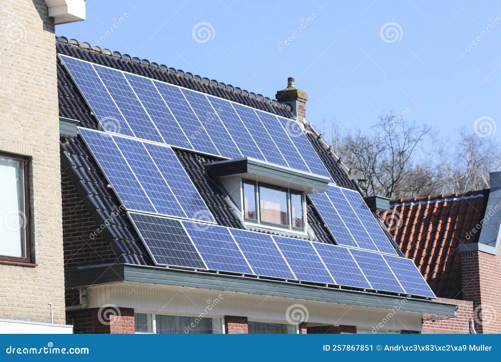 Solar Panel on a House for Solar Energy Stock Image Image of nature