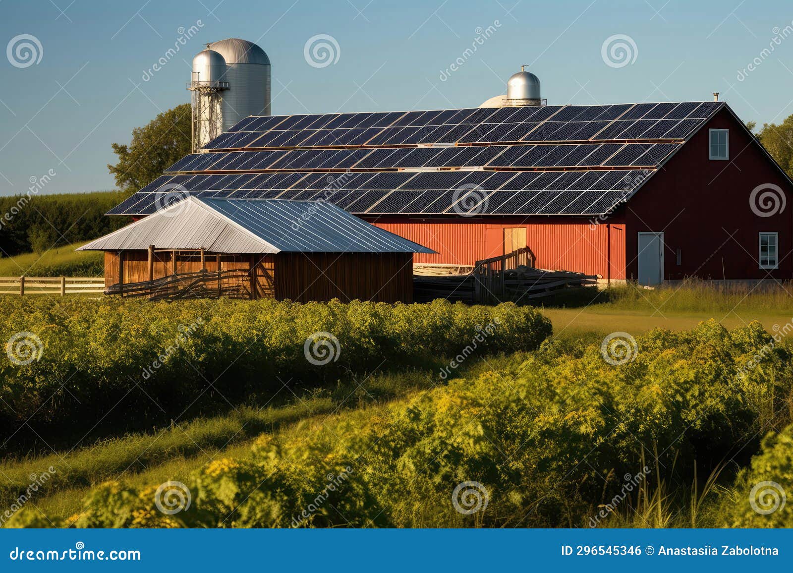 solar panel installation on largescale farm. generative ai
