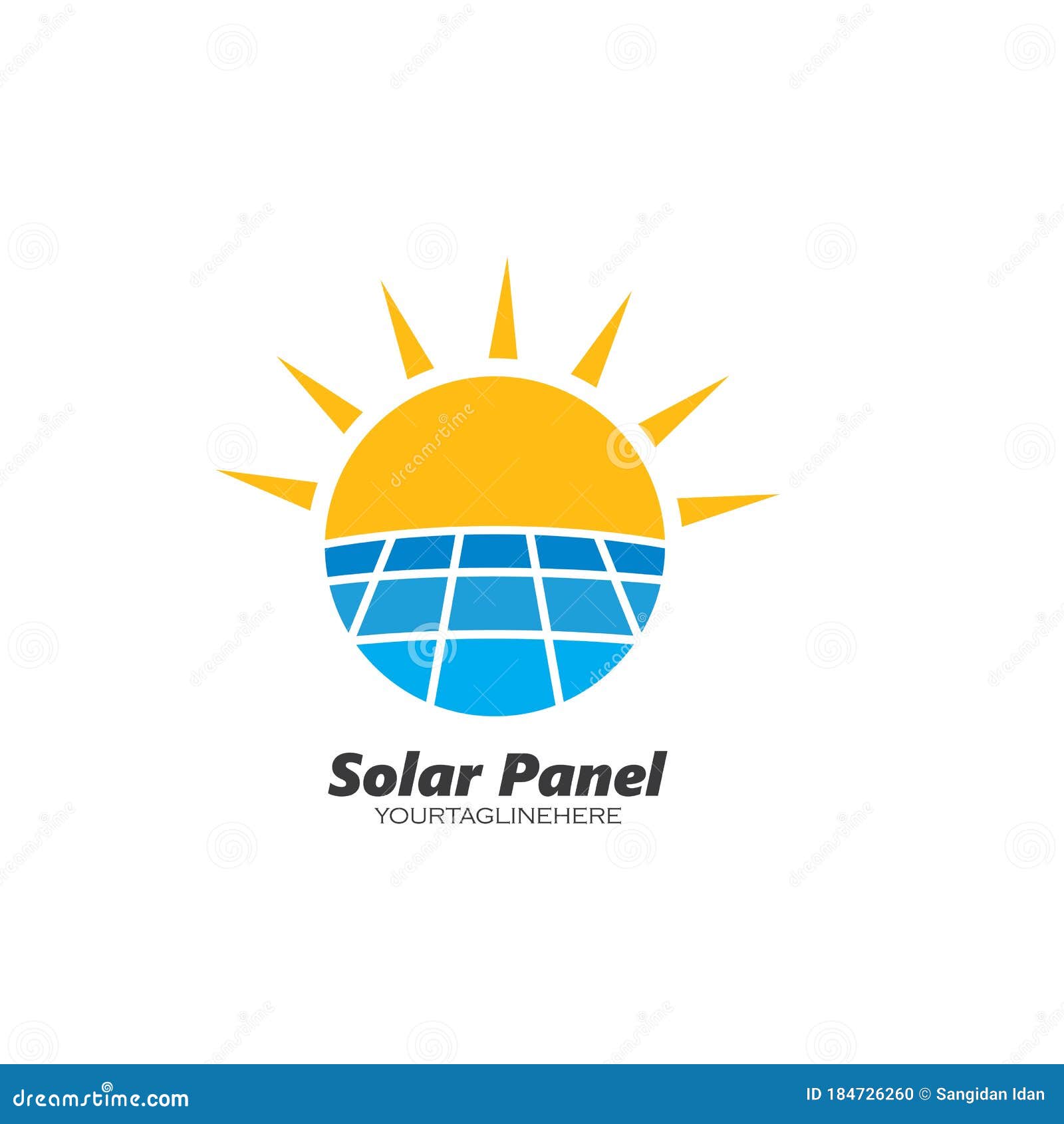 Solar Panel Logo Vector Icon of Natural Energy Stock Vector