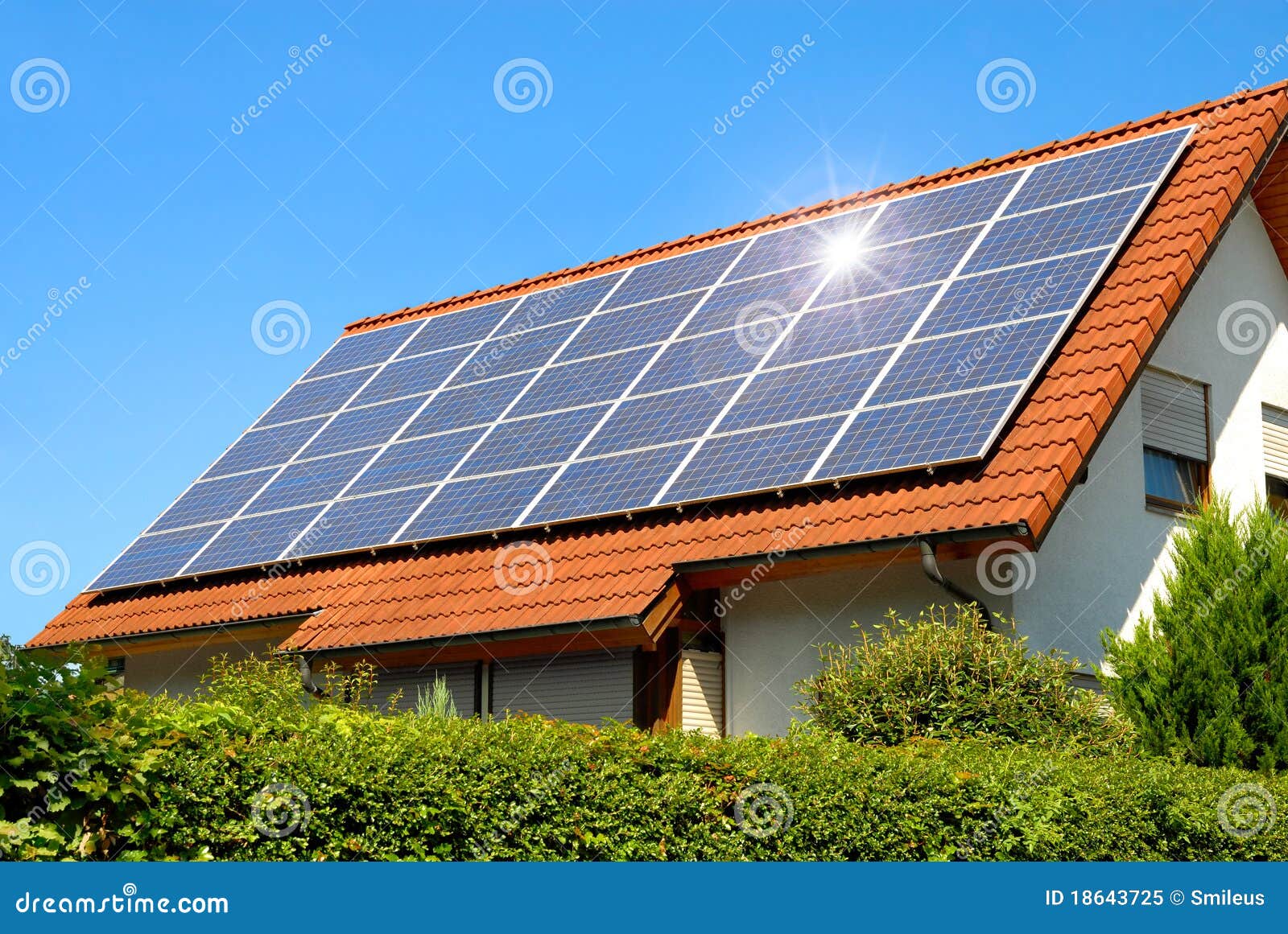 solar panel on a red roof