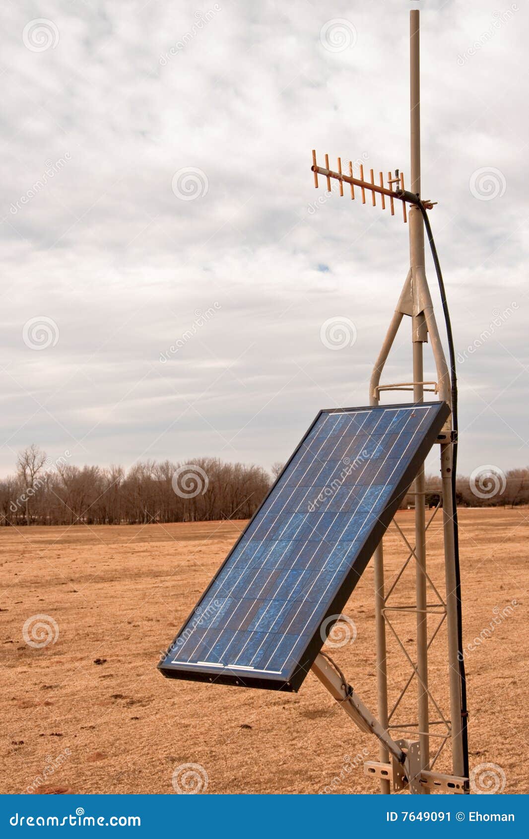 Solar Panel and Antenna Stock Image - Image of solar, power: