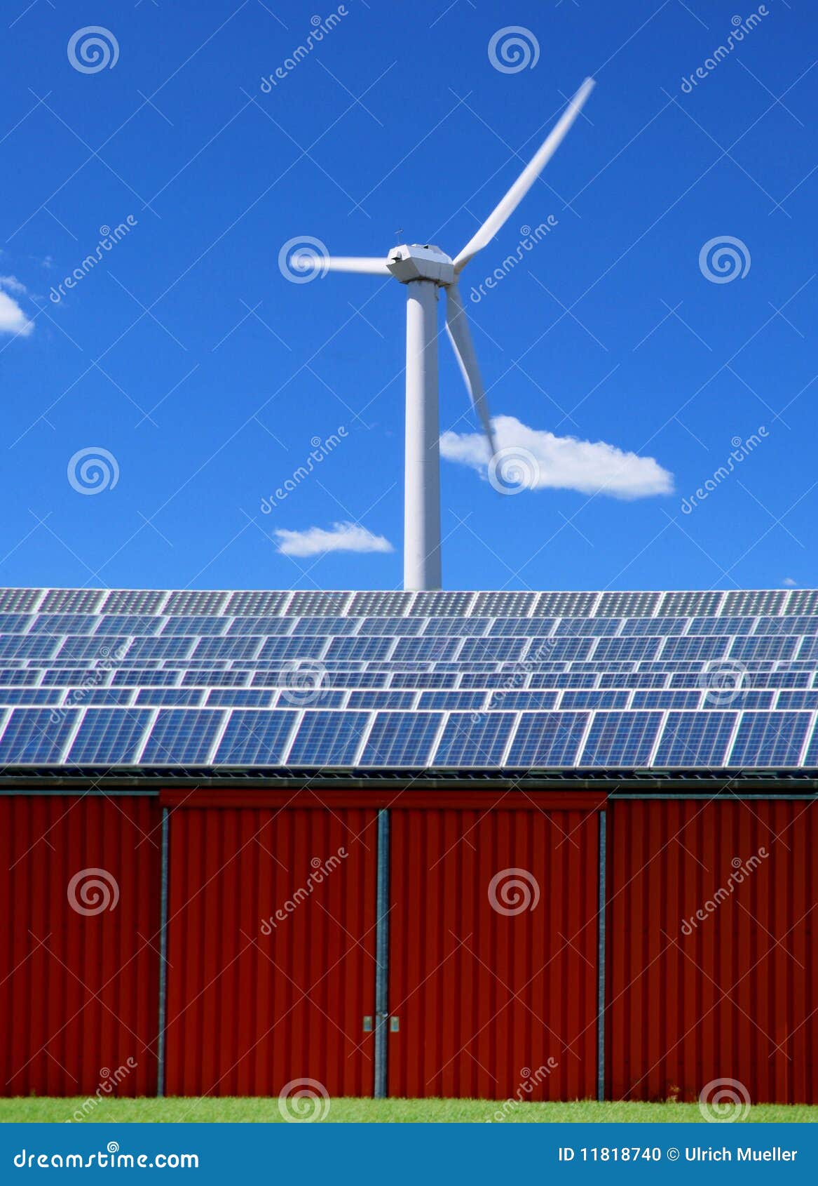 Solar Panel And Wind Energy Stock Photo Image of recycling, sustainable 11818740