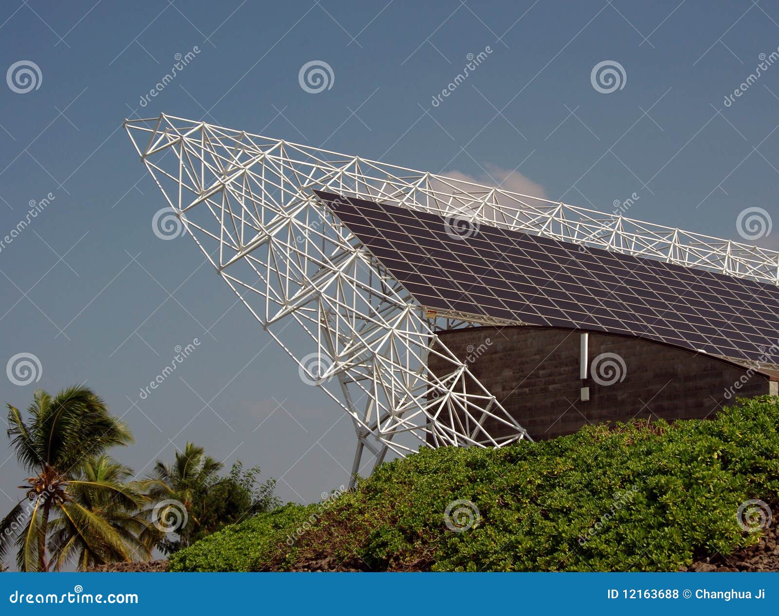Solar panels on Big Island stock photo. Image of roof 12163688