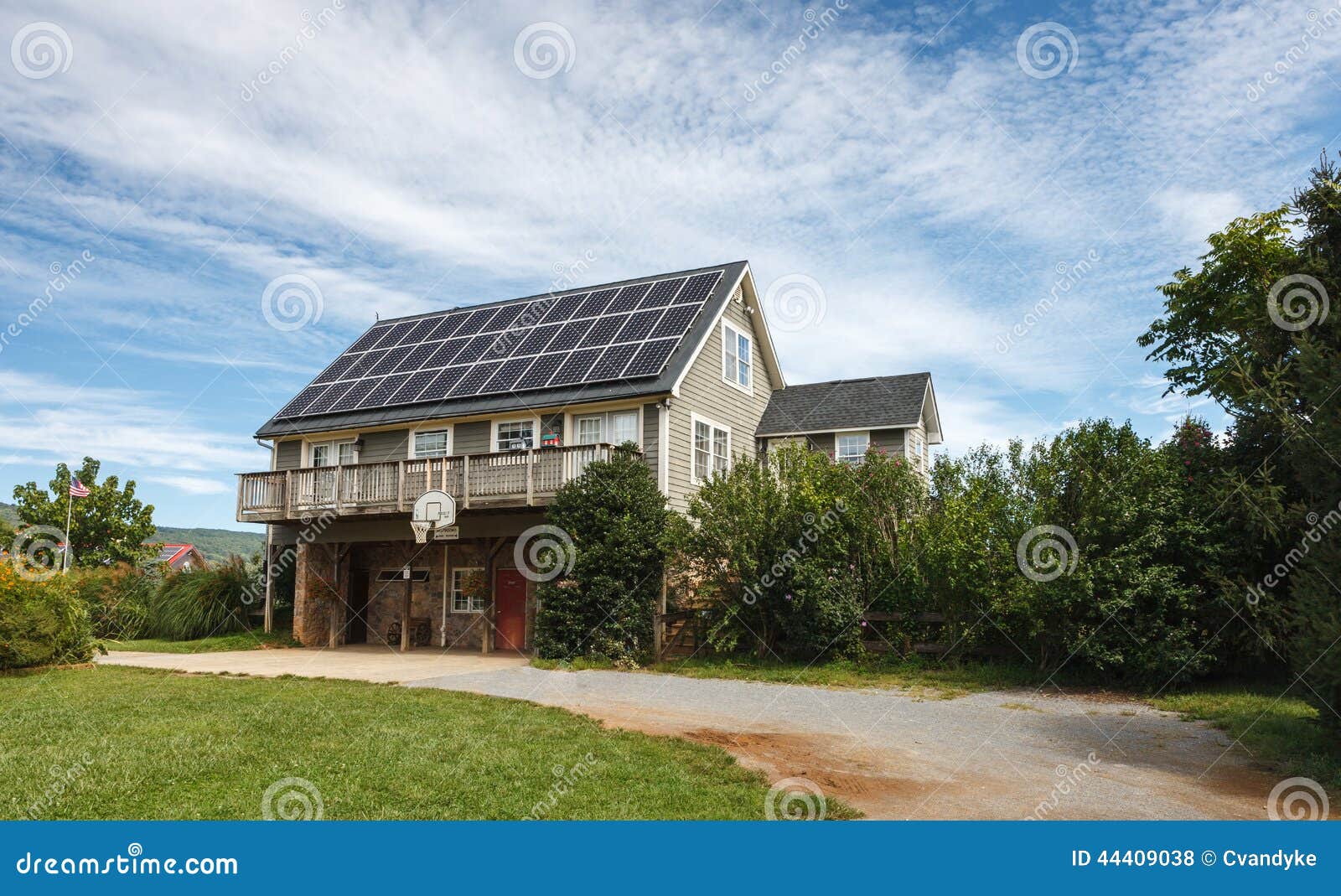 Solar Panels Energy Conservation. The use of solar panels on the roof of this building to generate and support electricity is a prime example of energy conservation.