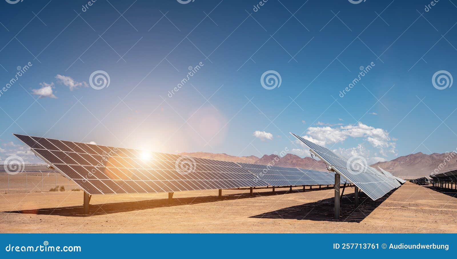 Solar Panels Field in Desert of Nevada Stock Image Image of