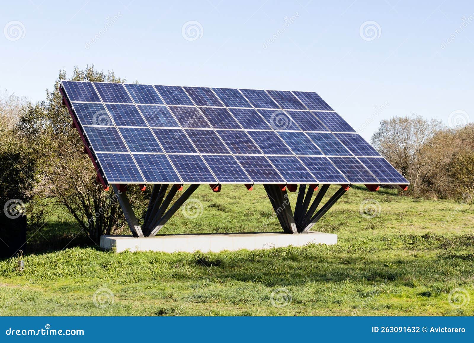 solar panels installed on a metal built structure in a field