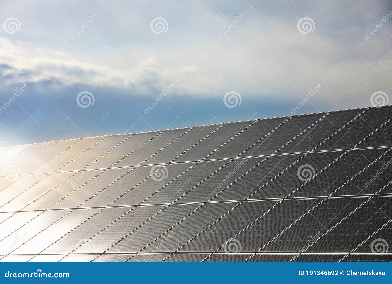 Solar Panels Installed. Alternative Energy Source Stock Photo Image