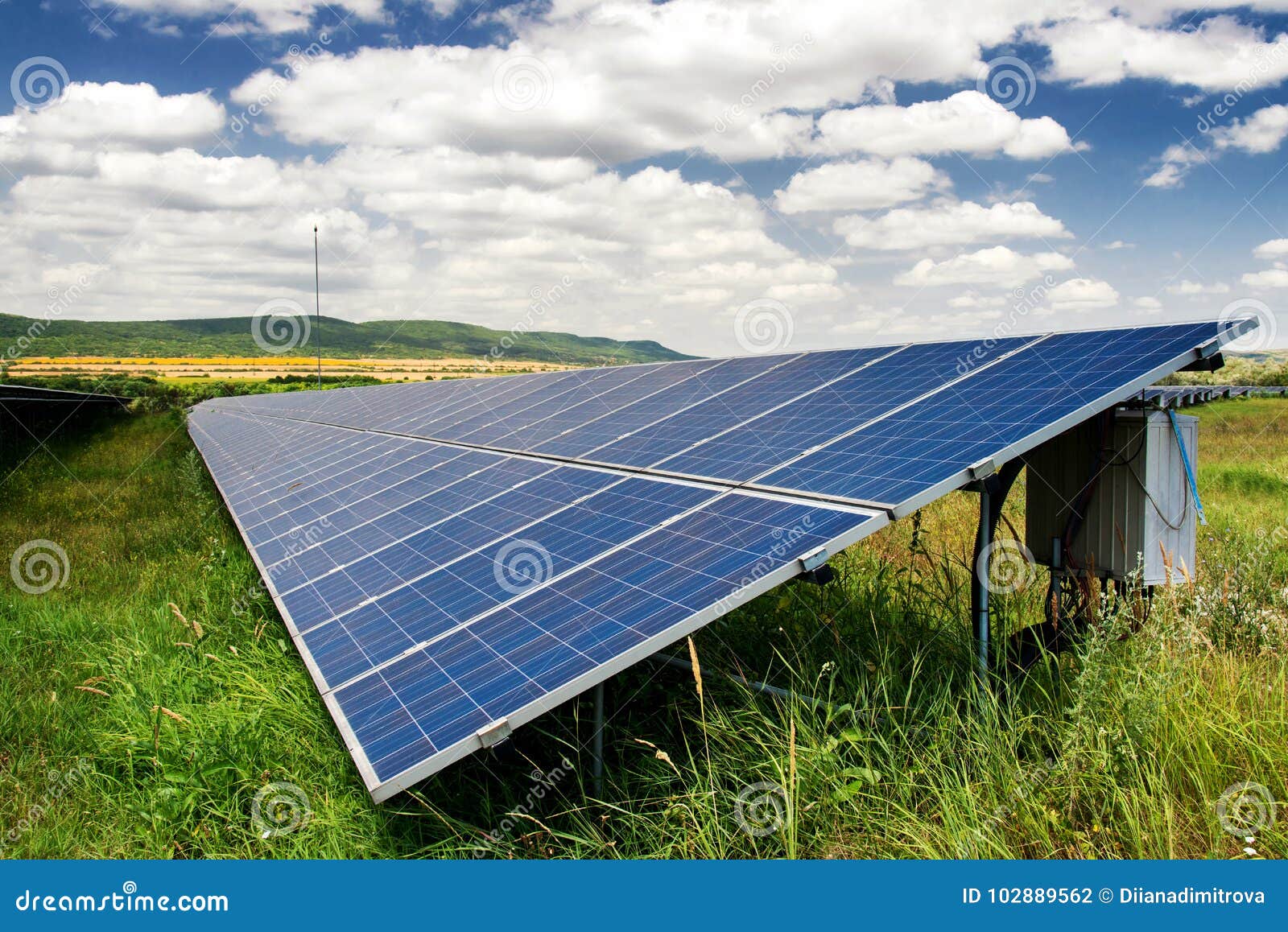Solar Panels, Photovoltaic Alternative Electricity Source Stock Photo