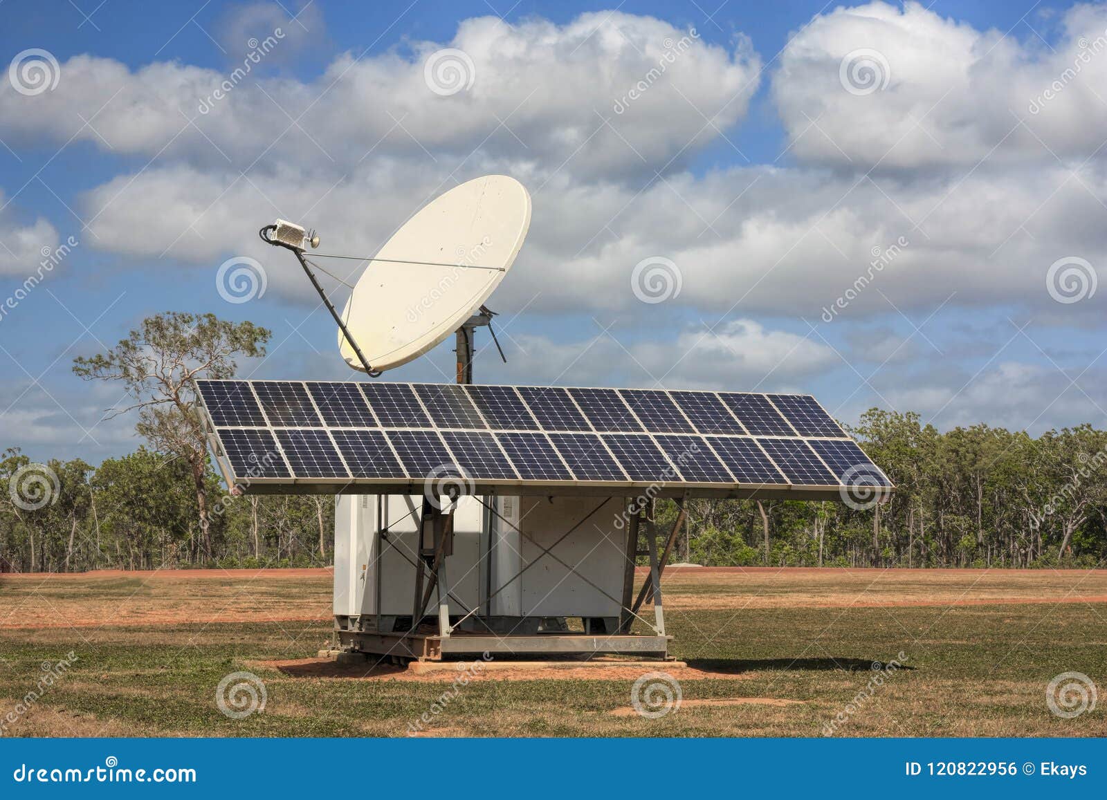 solar panels and satelite disc