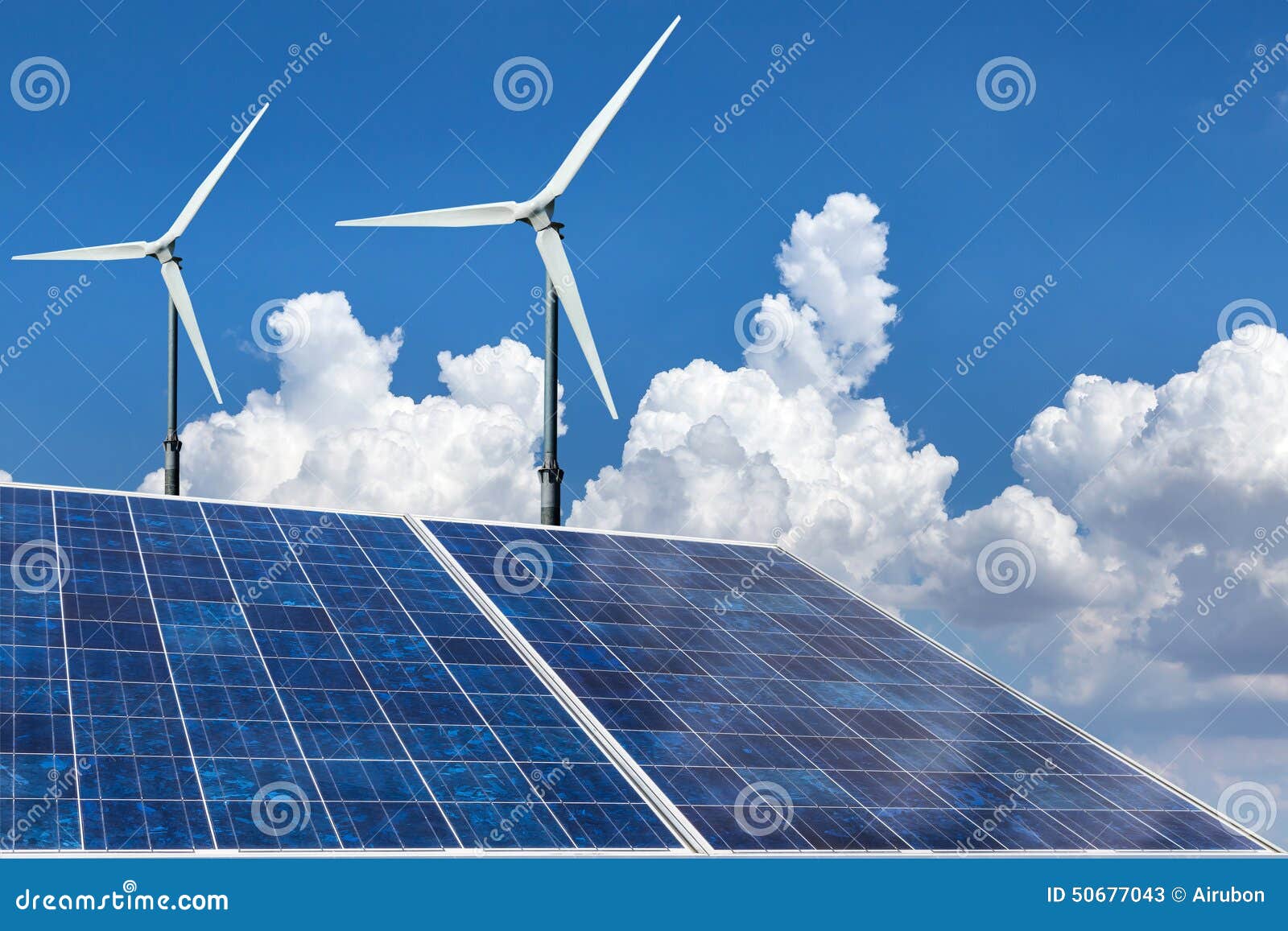 solar panels and wind turbines alternative energy