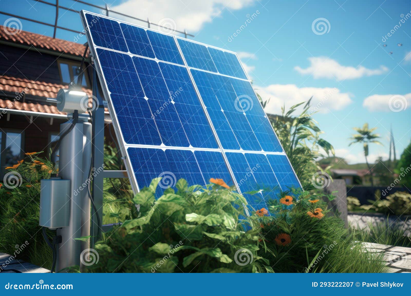 solar photovoltaic panels on house roof