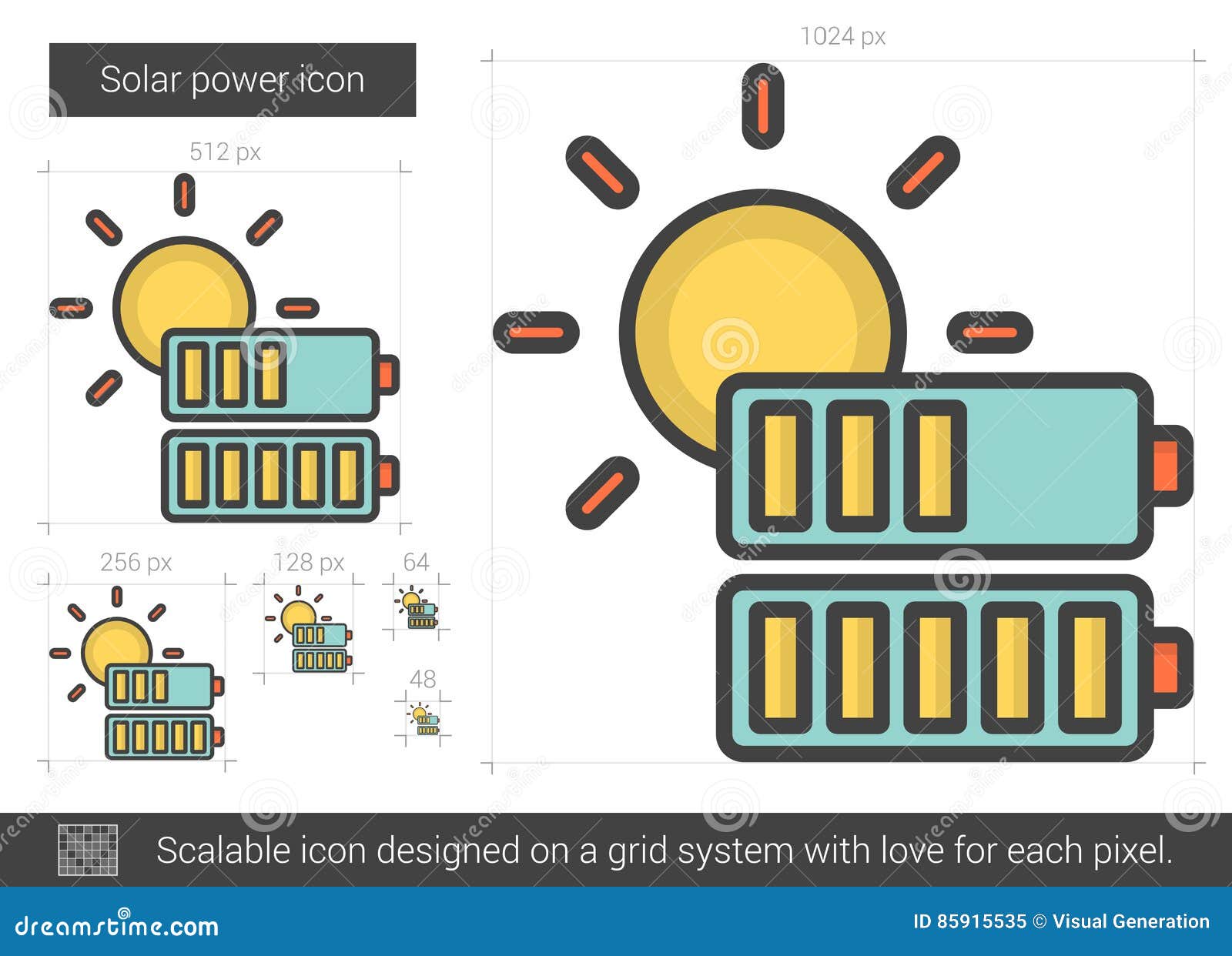 solar power line icon.