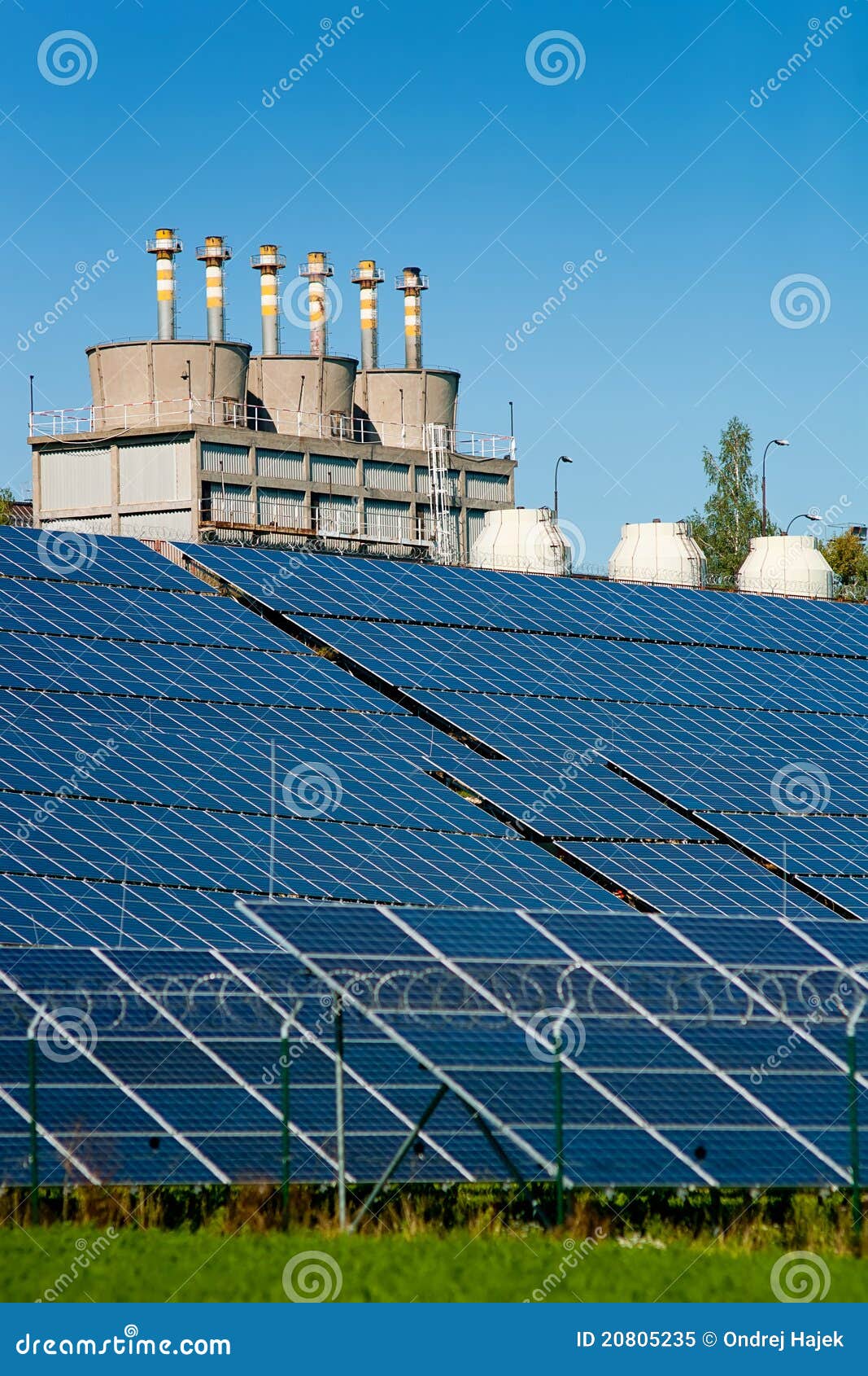 Solar Power Station and Factory Stock Image - Image of environment ...
