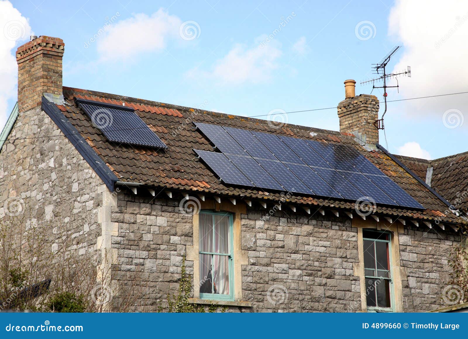 Solar powered cottage stock photo. Image of home, heating 4899660