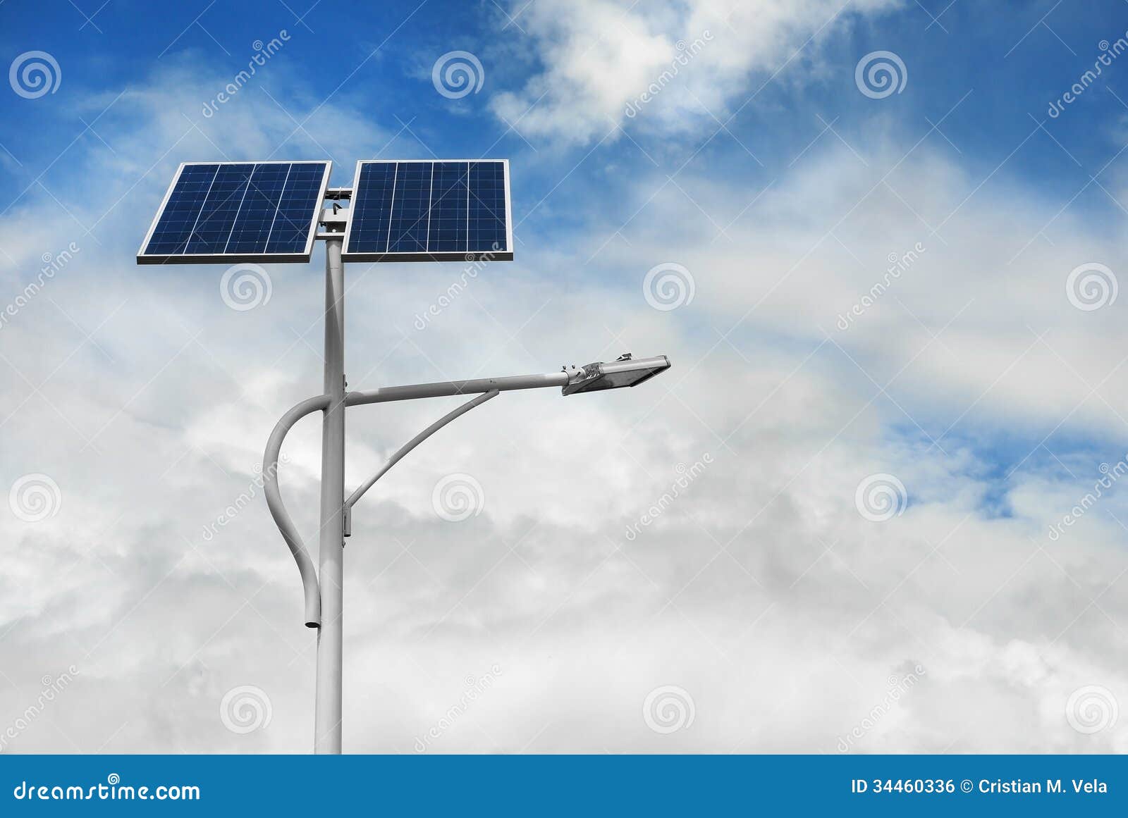 Solar Powered Street Light Royalty Free Stock Image - Image: 34460336