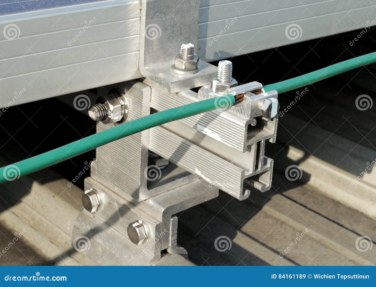 Solar PV Rooftop Grounding Installation Detail Stock Image Image of