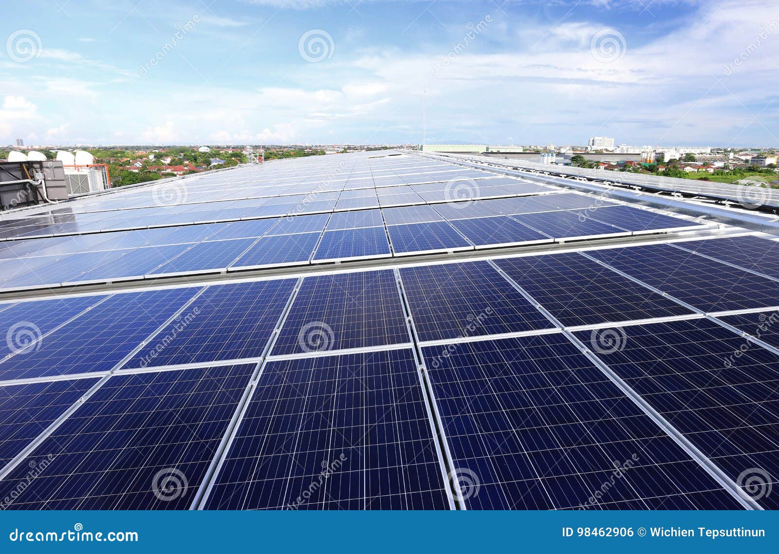 Solar PV Rooftop System stock photo. Image of energy - 98462906