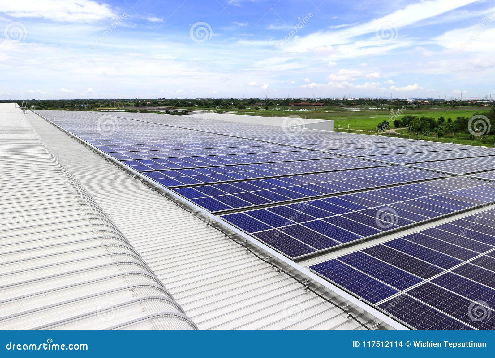 Solar Pv Rooftop Under Blue Sky Stock Photo Image Of Solar Electricity