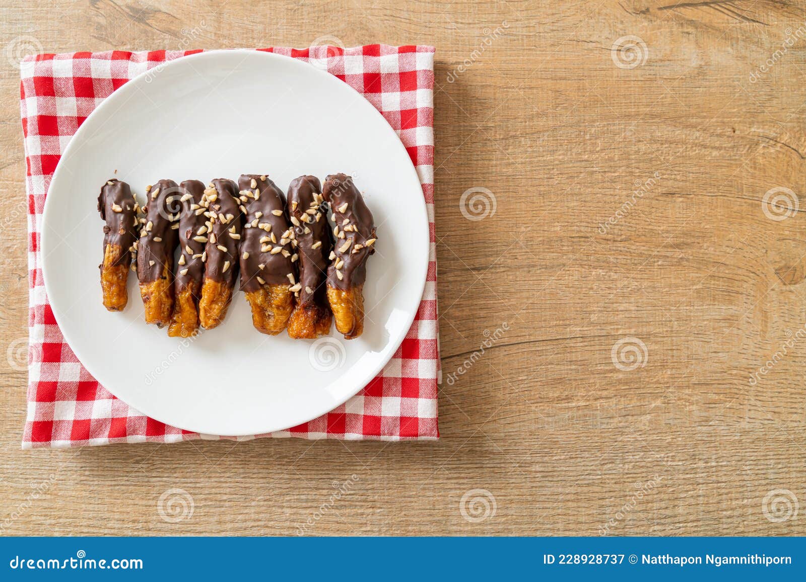 Banana Chocolate Coating or Banana Dipped Chocolate Stock Image Image