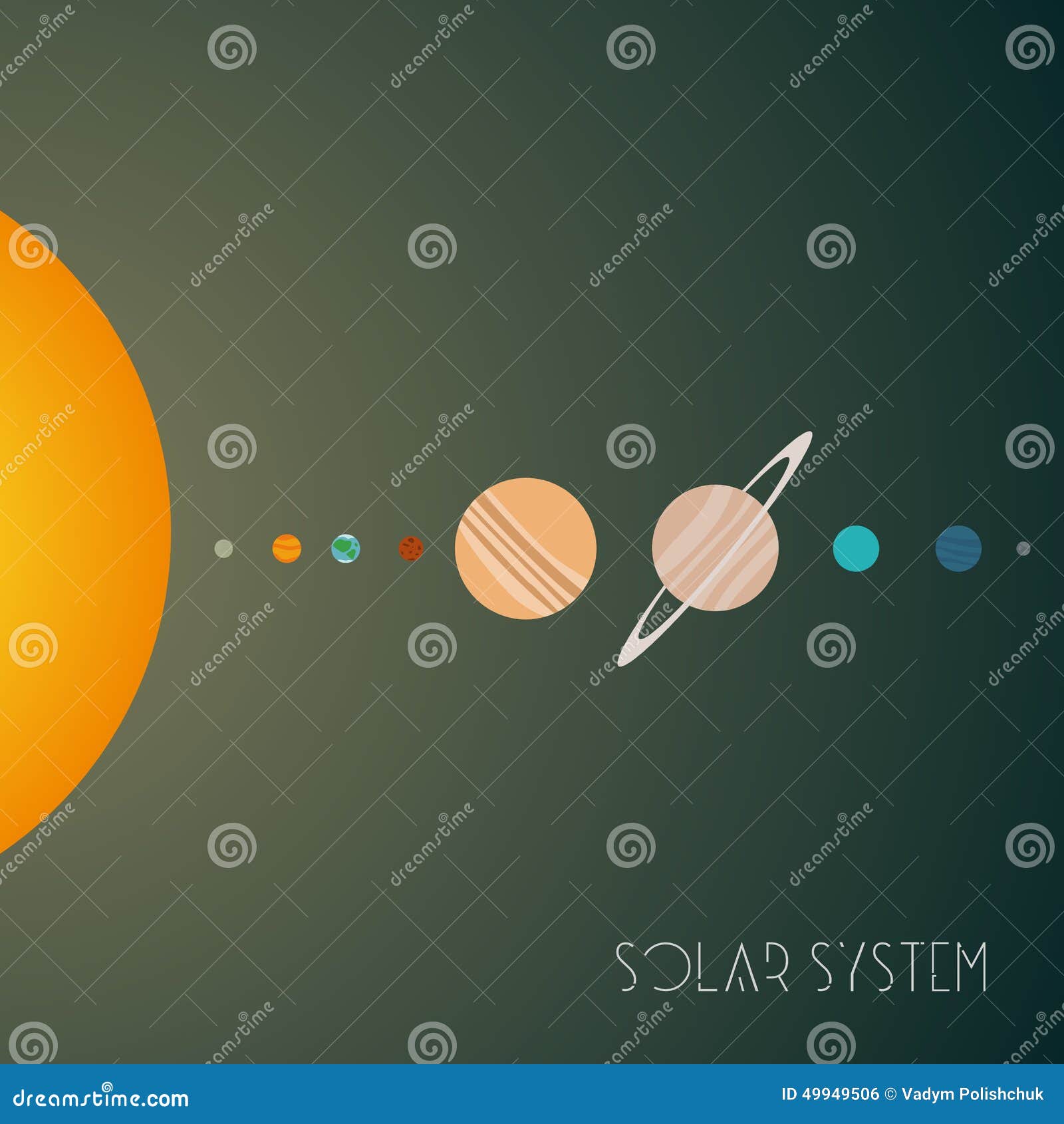 Solar System in Cartoon Style Stock Vector - Illustration of computer