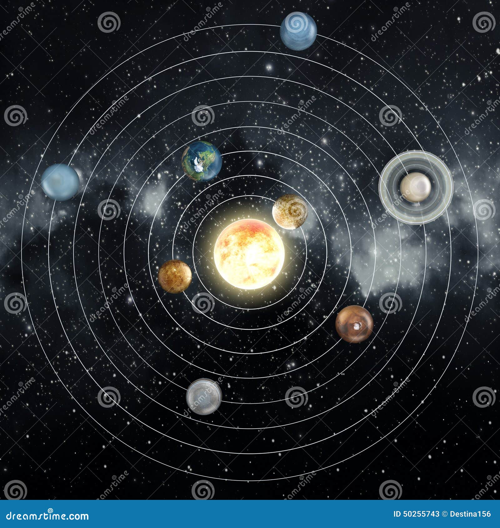 Solar System Stock Illustration