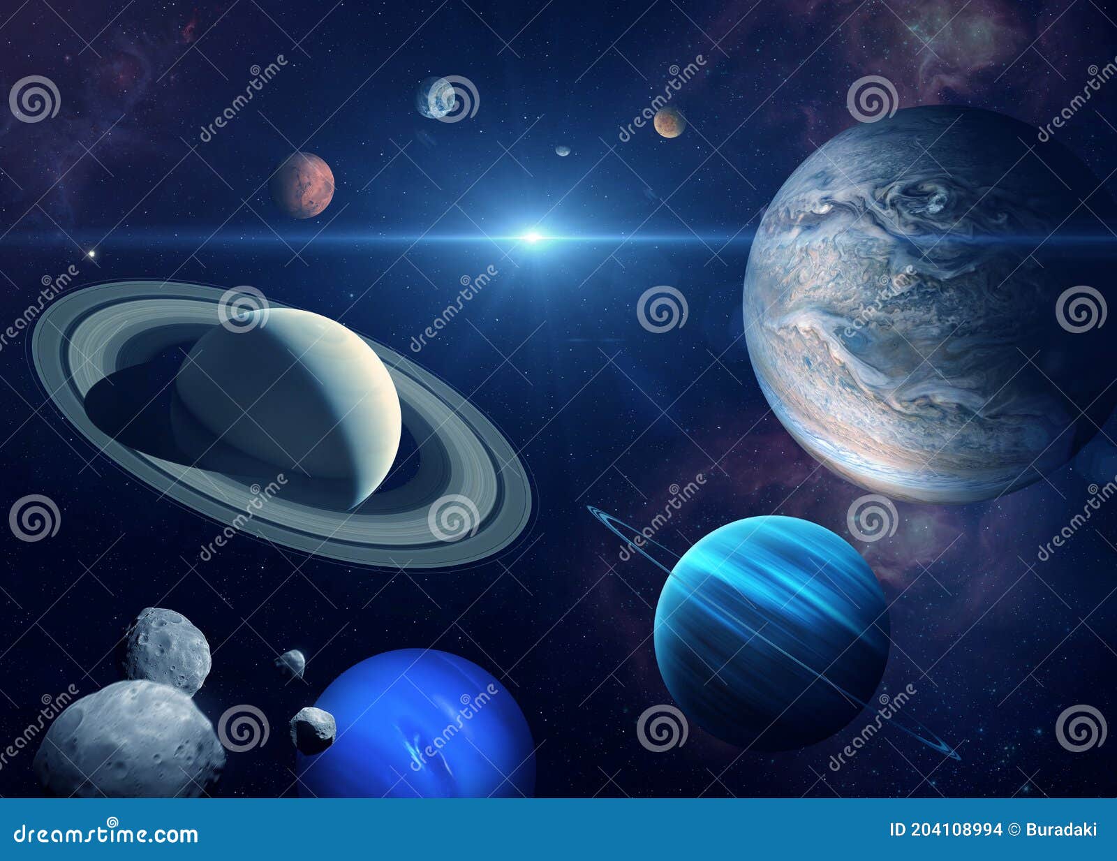 solar system planet and sun