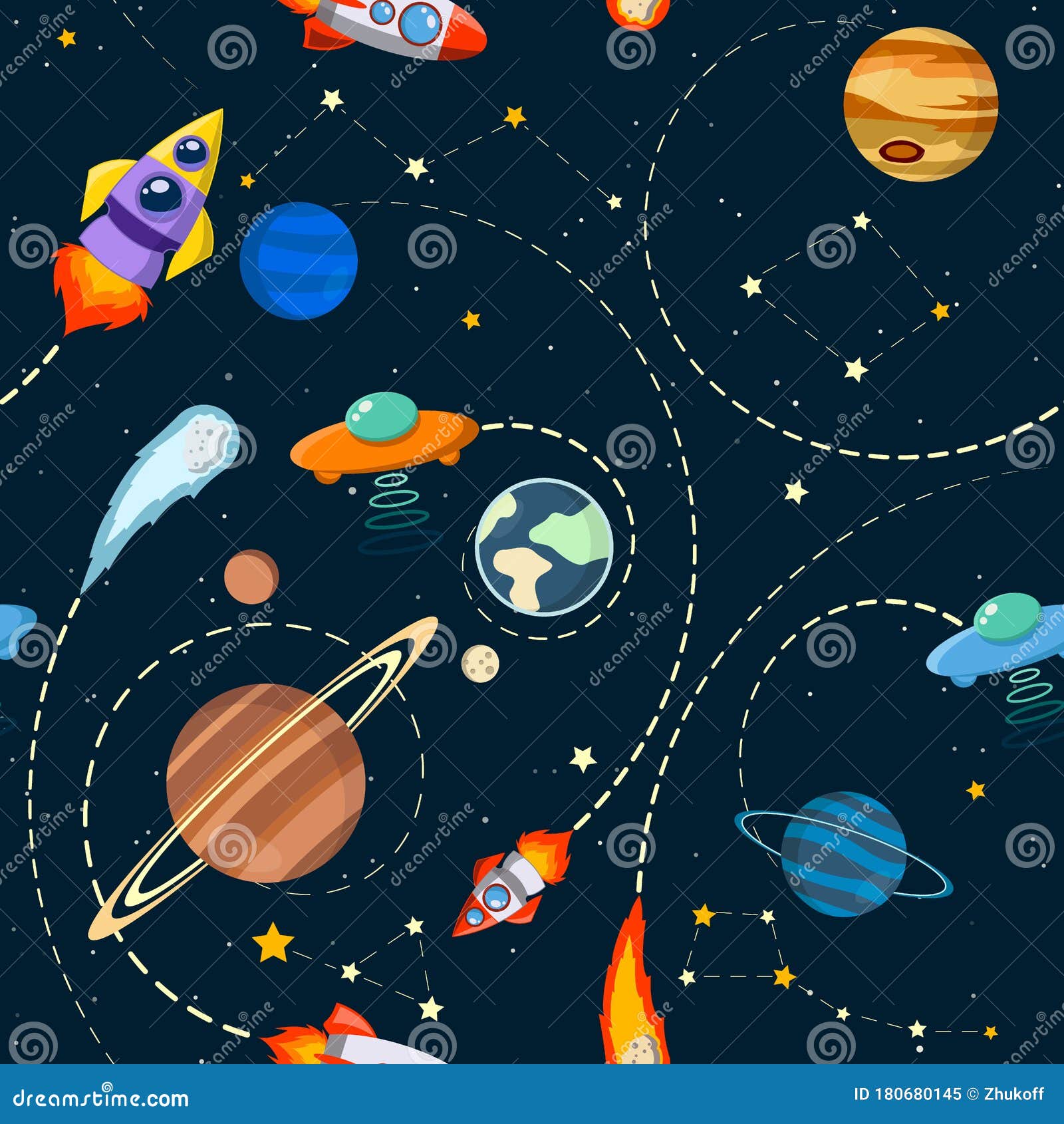 Solar System Vector Kids Cartoon Planet Seamless Pattern. Stock Vector - Illustration of apparel, galaxy: 180680145 Solar System Vector Kids Cartoon Planet Seamless Pattern. Stock Vector - Illustration of apparel, galaxy: 180680145