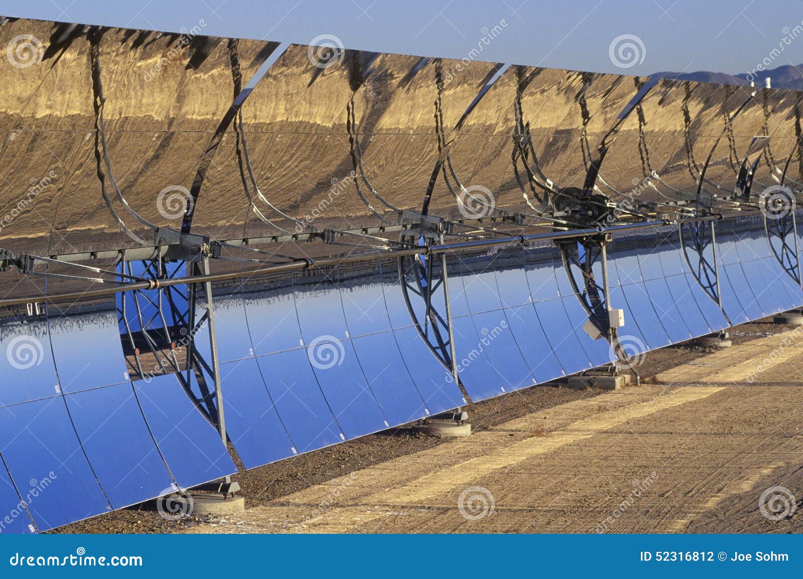 solar two panels at south california edison plant in barstow, ca