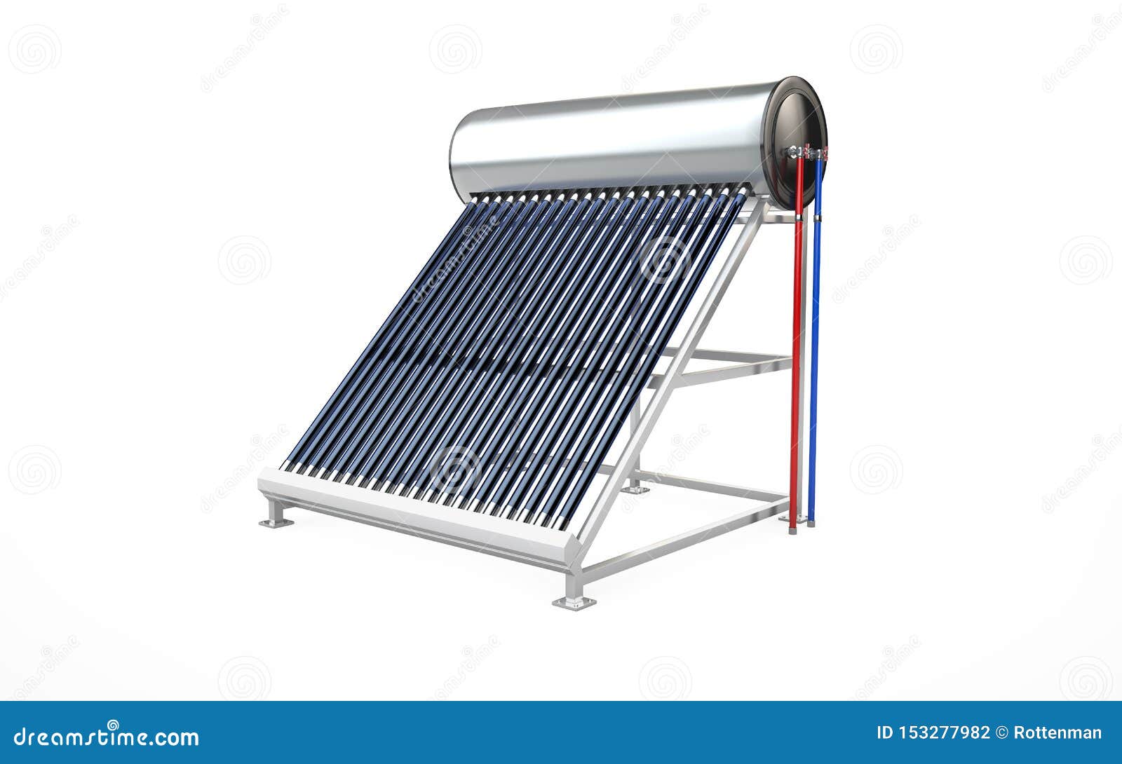 solar-water-heater-alternative-energy-stock-illustration