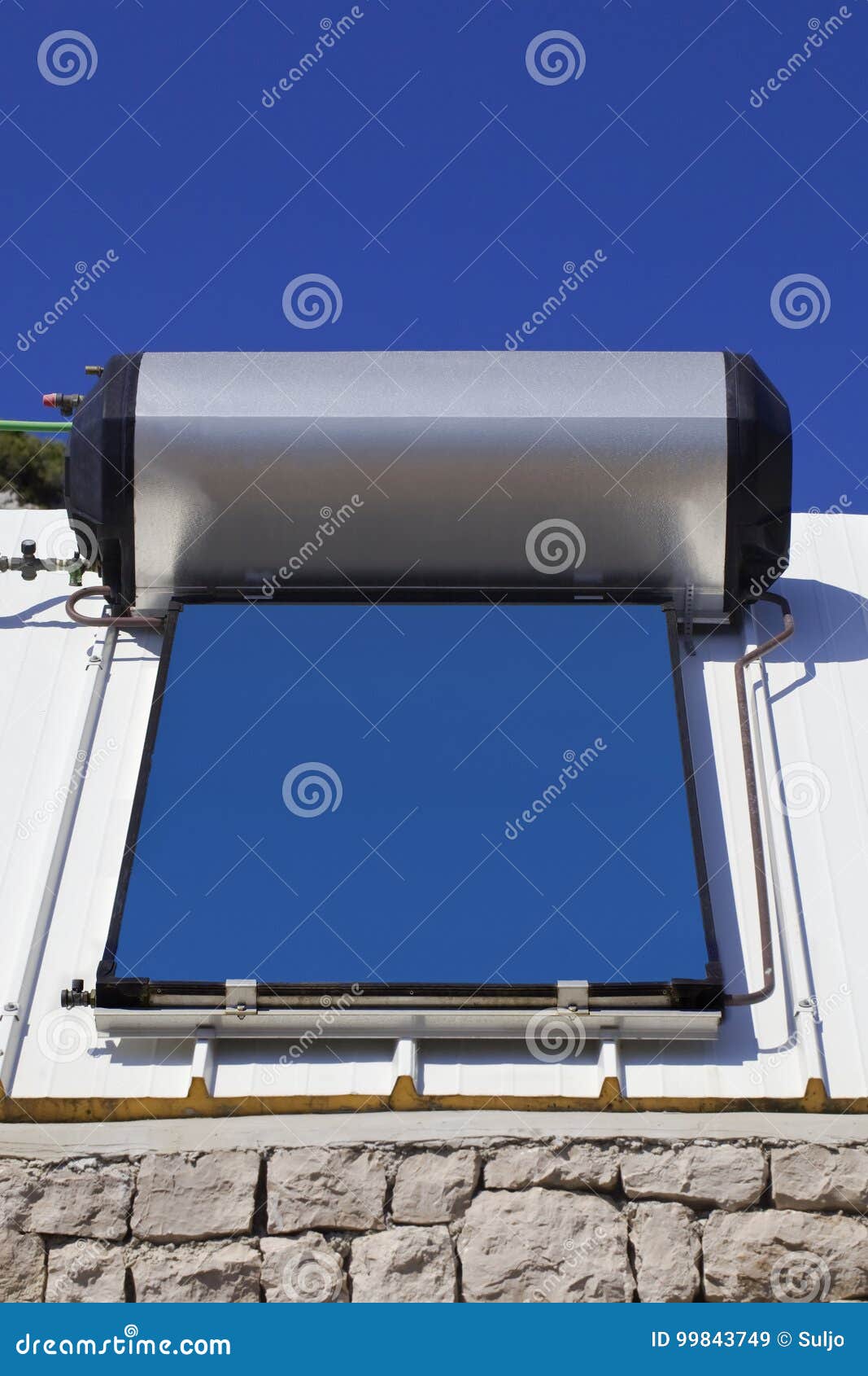 Solar Water Heater stock image. Image of economical, heater 99843749