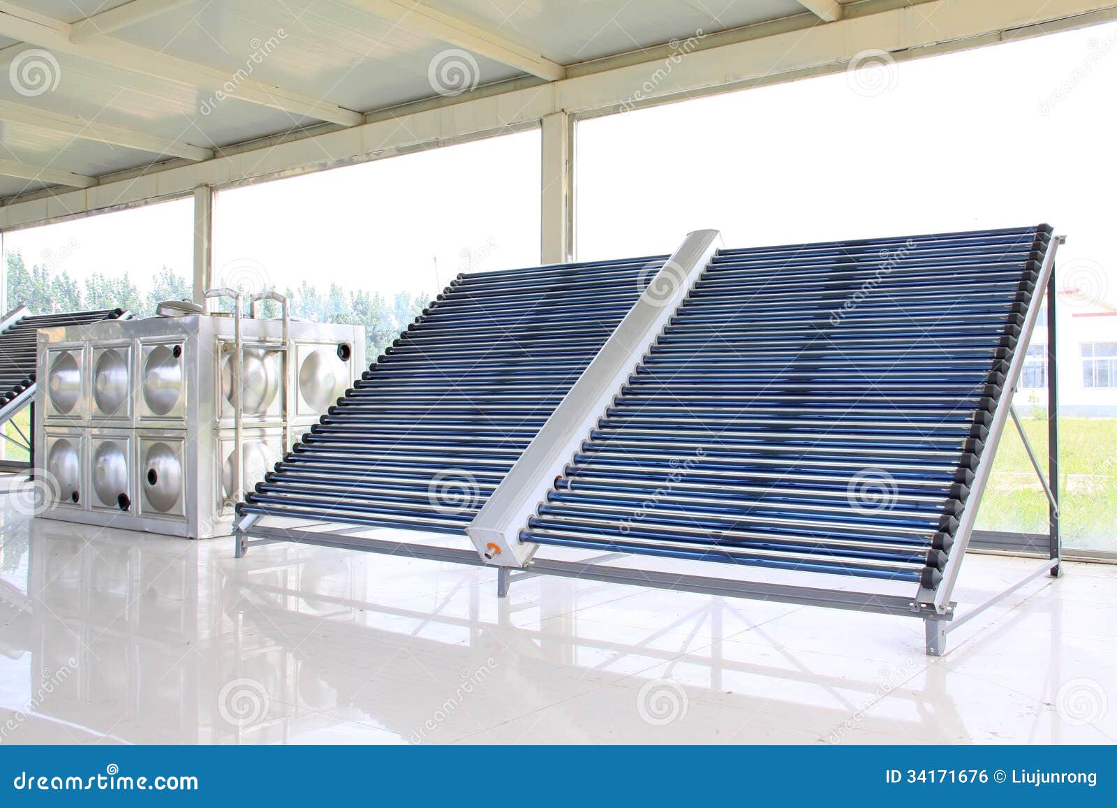 Solar water heater parts stock photo. Image of color 34171676