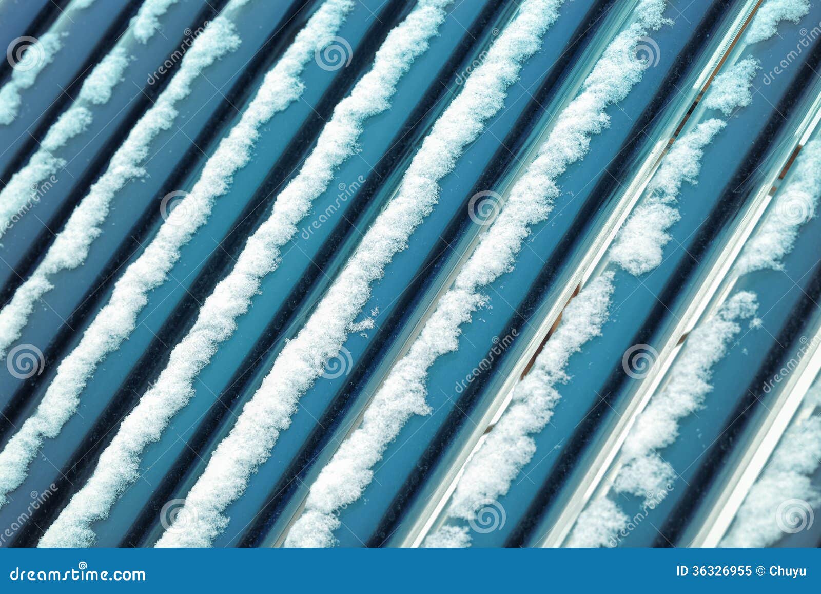 Solar Water Heater in Winter Stock Image Image of closeup, water
