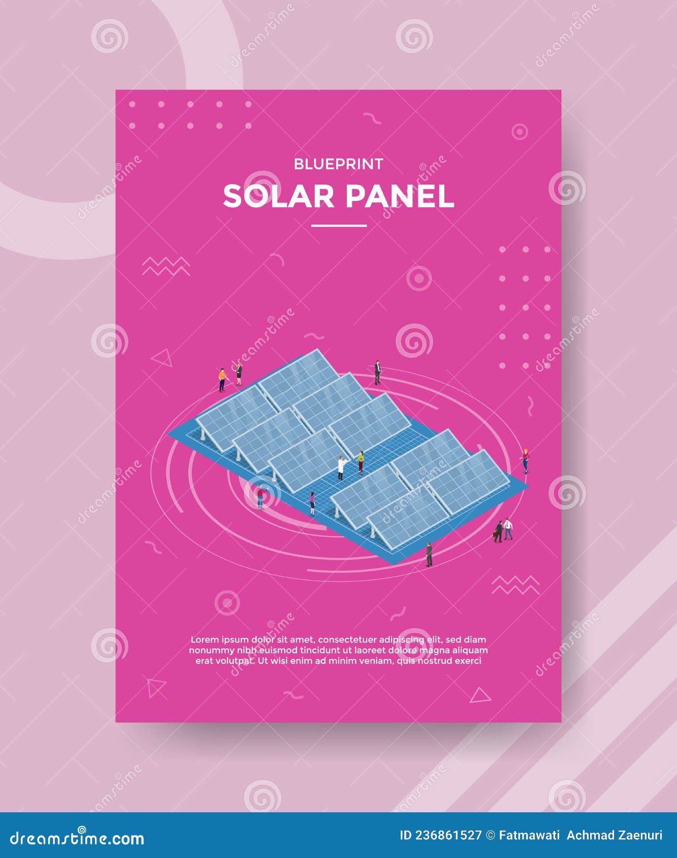 solarpanel energy blueprint concept for template banner and flyer with isometric style