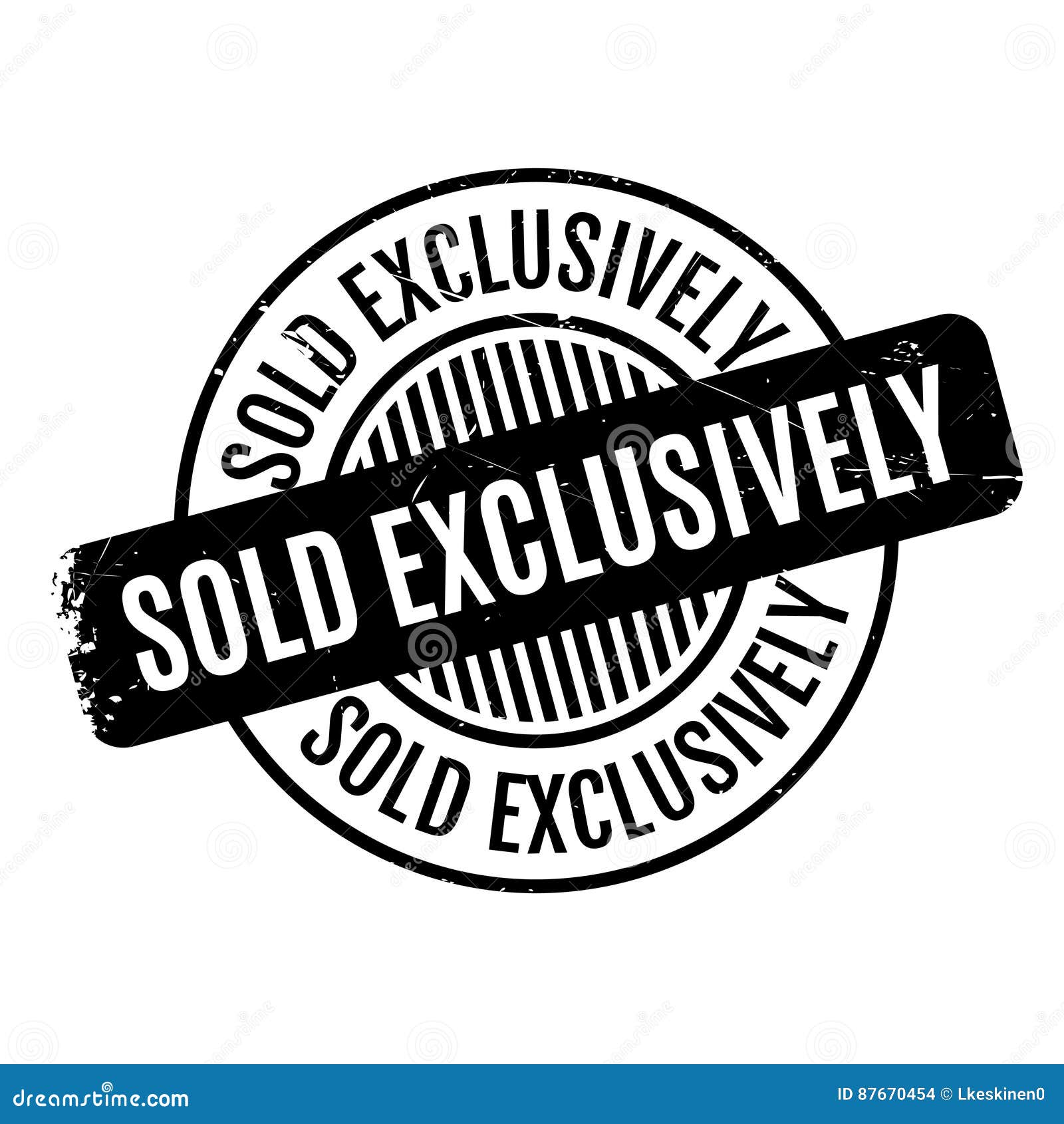 Sold Exclusively Rubber Stamp Vector Illustration | CartoonDealer.com ...