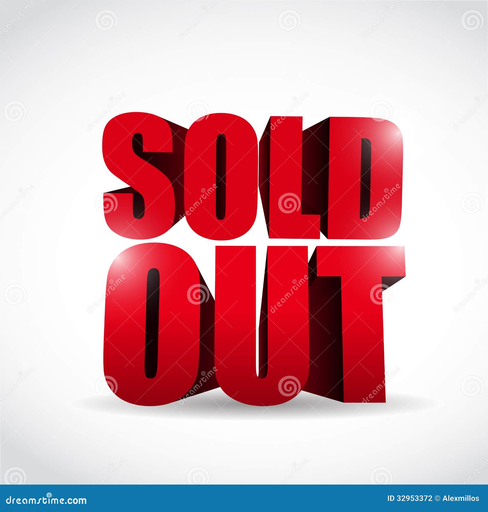 Sold Out 3d Text Sign Illustration Design Stock Illustration ...