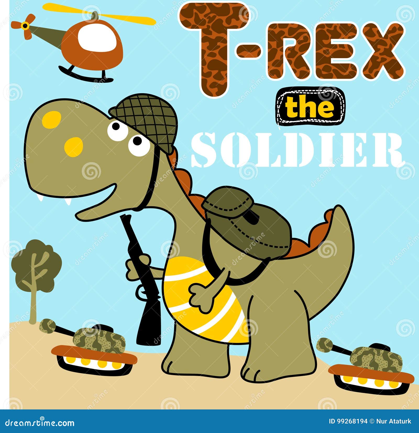 Soldado de los dinosaurios ilustración del vector. Ilustración de casco -  99268194