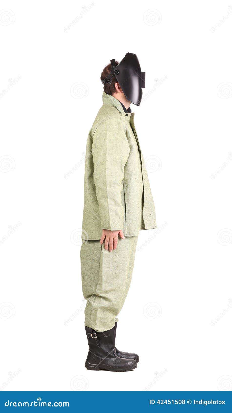 Hornear Reacondicionamiento Anzai Soldador En Traje Del Workwear Con La Máscara Foto de archivo - Imagen de  duro, blanco: 42451508