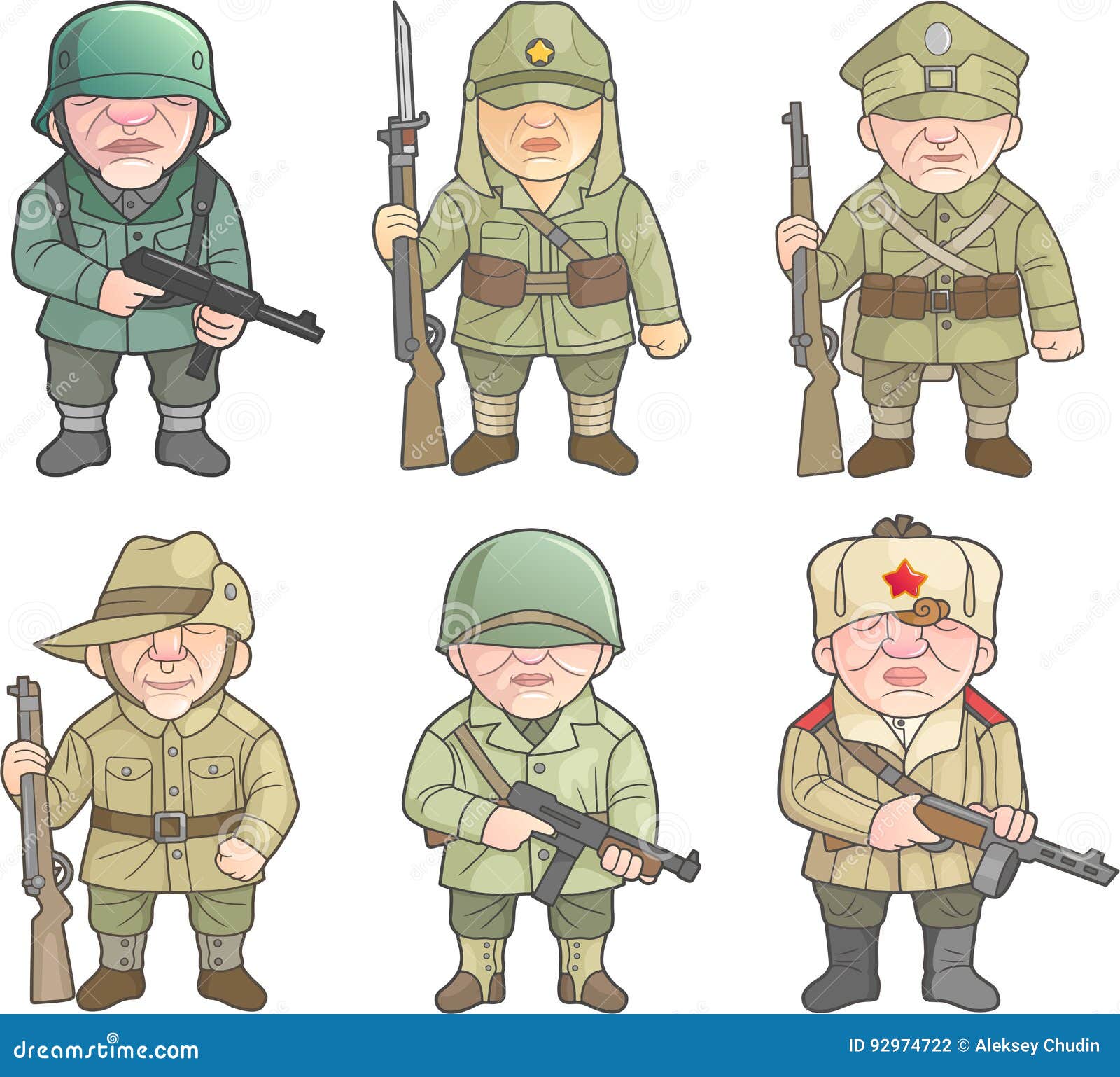 Soldados De La Segunda Guerra Mundial Ilustración del Vector - Ilustración  de conjunto, rusia: 92974722