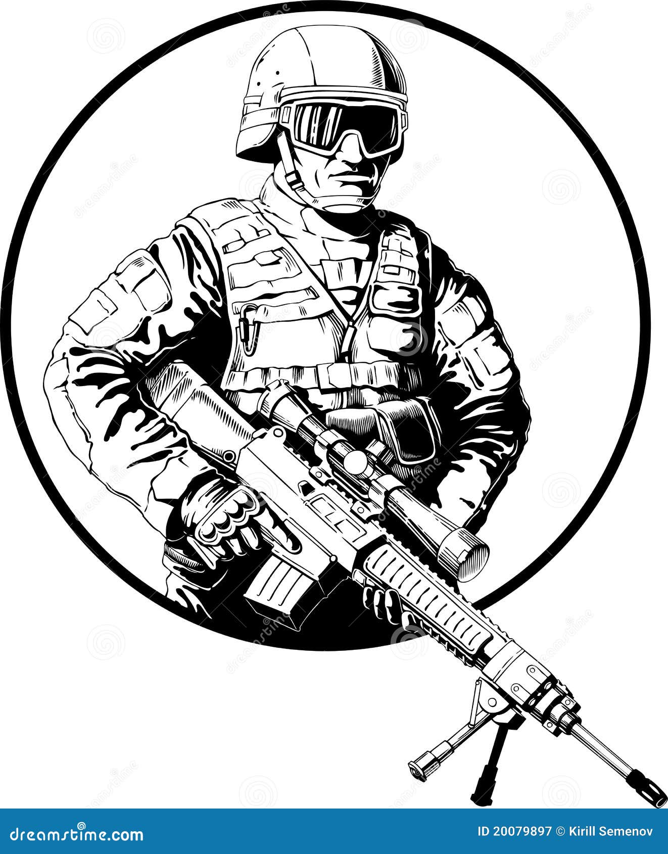 Векторный рисунок спецназовца