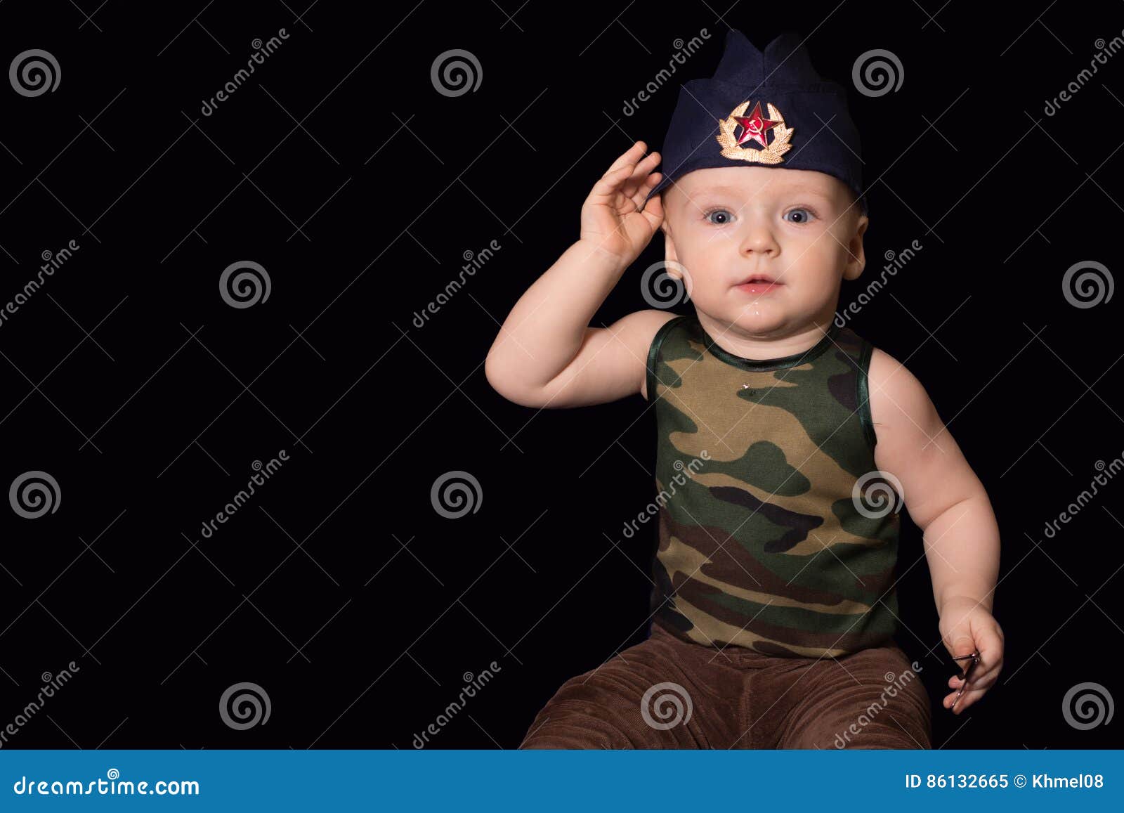 Peinture d'Enfant en Costume Militaire