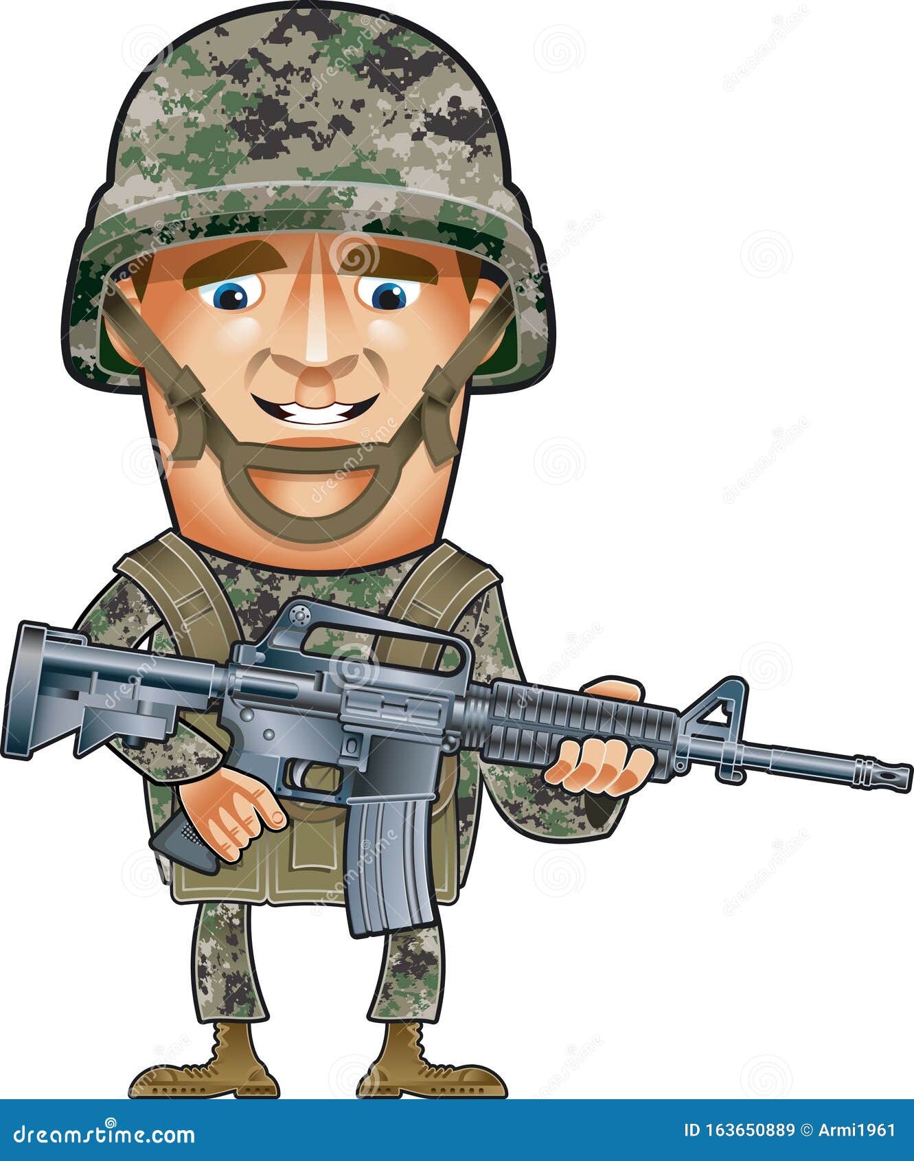 Soldat im Kampfgerät vektor abbildung. Illustration von abbildung -  163650889