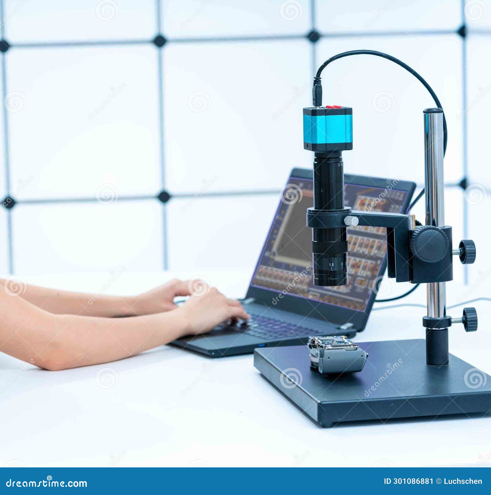 Solder Joint Inspection Analyzing Solder Joints To Ensure Proper Bond Stock Image Image of