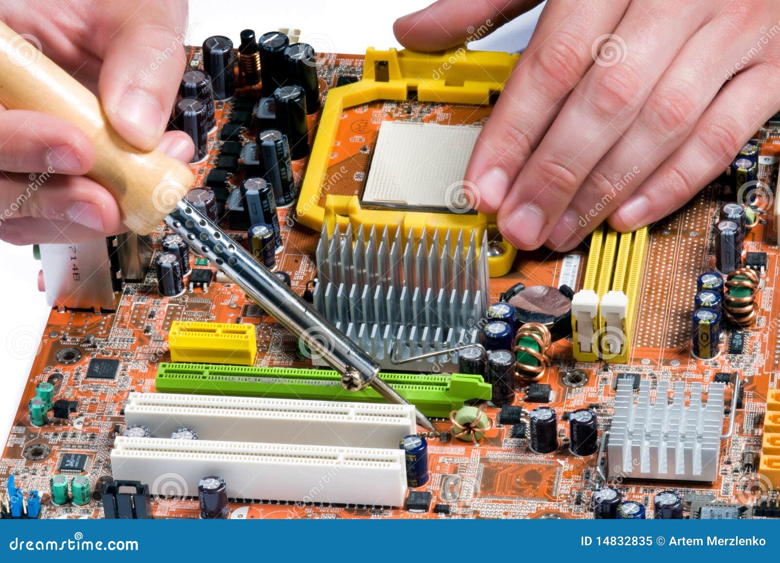 Soldering A Circuit Board Royalty Free Stock Photo Image 14832835