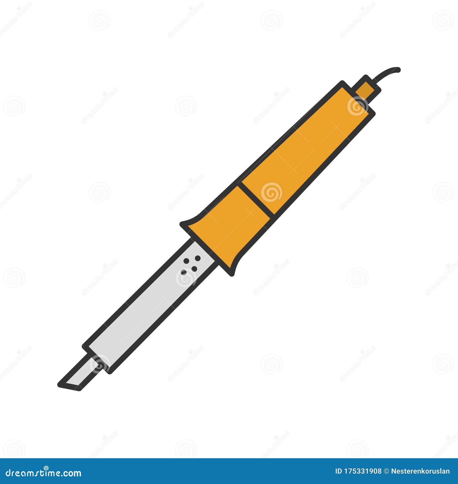 Soldering iron color icon stock vector. Illustration of mending 175331908