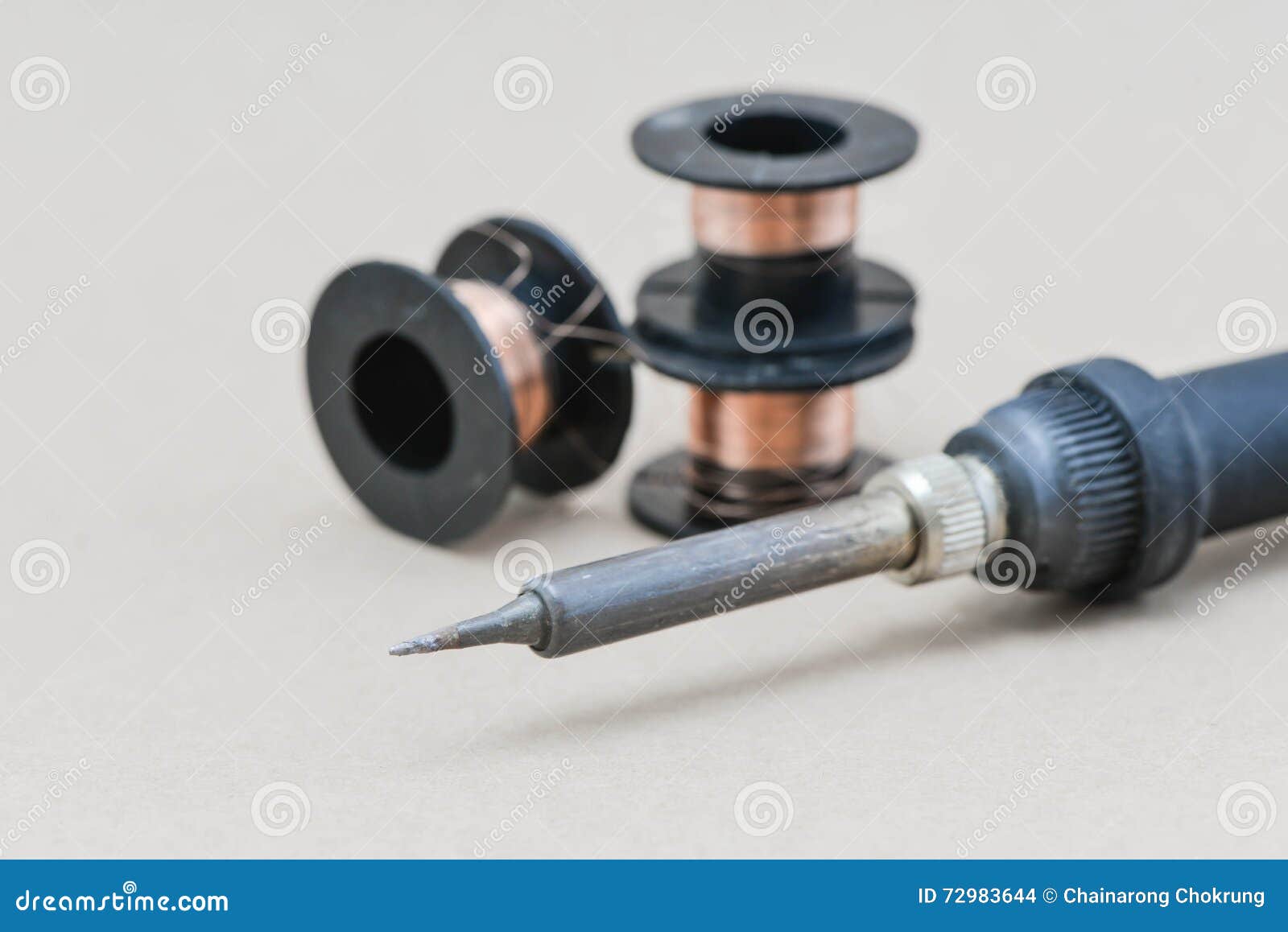 Soldering Iron and Copper Wire Stock Photo Image of isolated